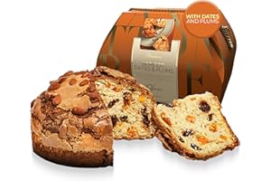 Genovese Panettone with Apricot, Dates & Plums 26.4 oz – Naturally Fermented Buttery Dough with Candied Fruits – Traditional Holiday Cake – Ofner