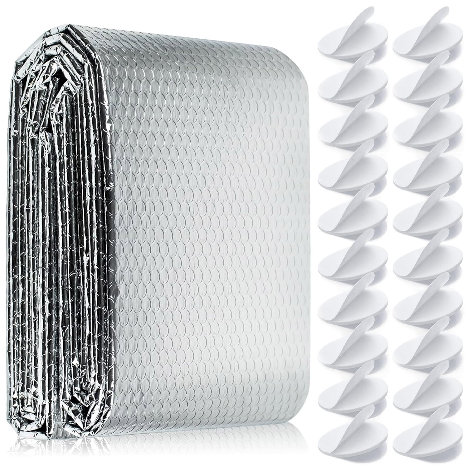 wordmouk Aluminium Bubble Insulation Foil Heat Reflective Radiator Reflector Foil Vapour Barrier Radiator Reflector Panel Thermal Insulation Roll for Wall Loft Boat Caravan Home Shed Auto 0.6x3 m