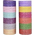 Sukh Collection Jewellery Indian Exclusive Plain Bangles for Wedding & Party Wear Optional Colours for Women & Bridal Bollywood Style 144 Pcs Bangle Bracelets Box