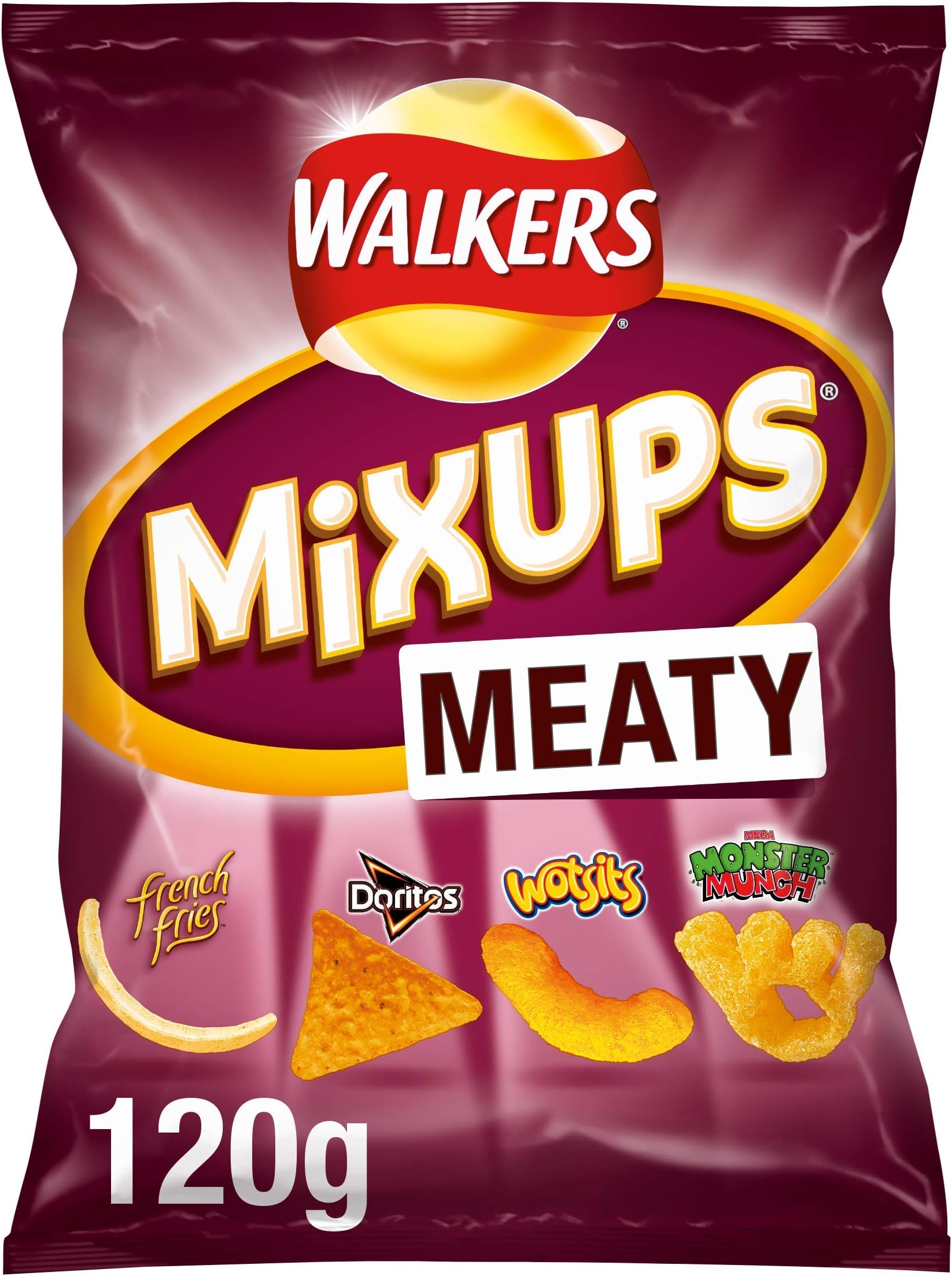 Walkers Mix Ups Meaty Flavour Sharing Snacks, 120 g