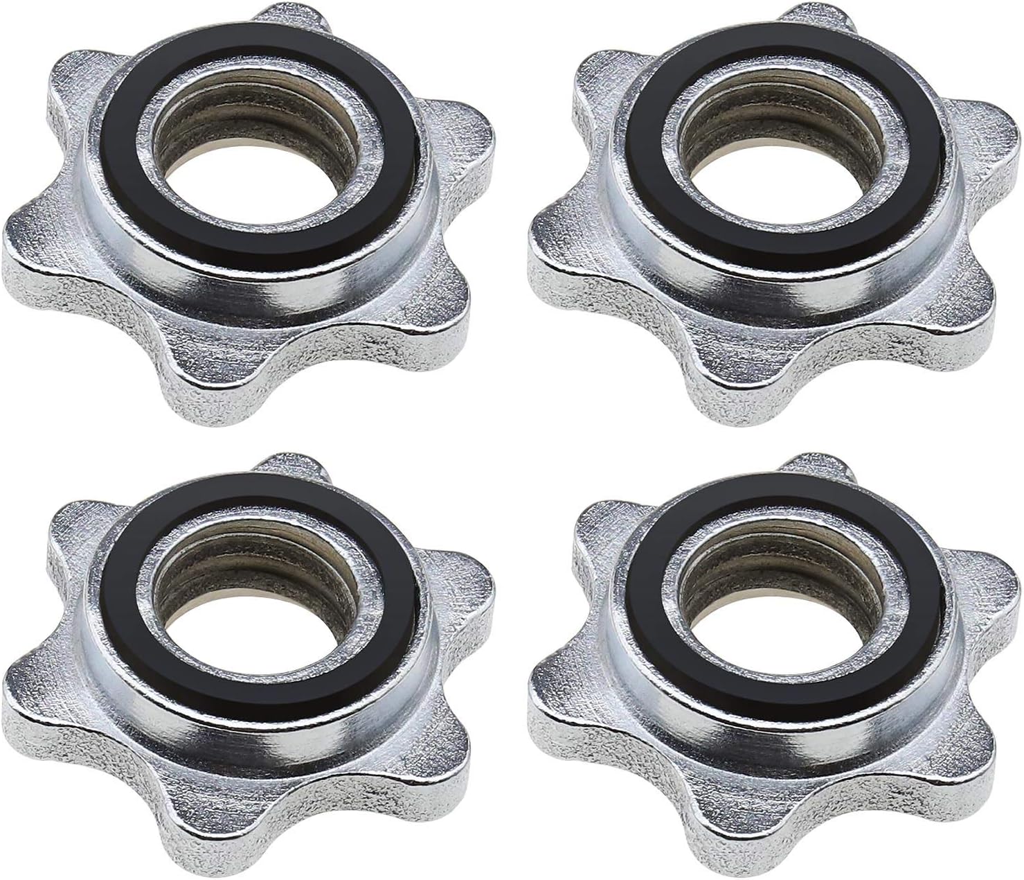 4X 25mm Barbell Bar Hexagon Nuts SpinLock Collars for Lifting Barbells