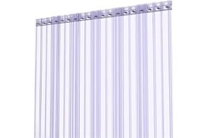 Awoco 40" W x 84" H 0.198" Max Thick, 0.08" Core Thick Cooler Strip Curtain Door Kit with Aluminum MaxBullet Mounting Hardware, 8" Ribbed Scratch-Resistant Vinyl Strip Curtain, Made in USA by Aleco
