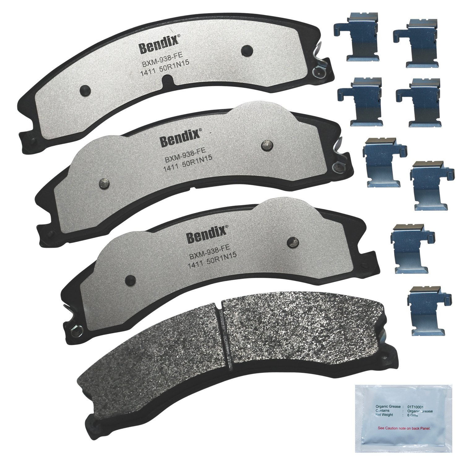 Photo 1 of Bendix Fleet Metlok MKD1411FM Semi-Metallic Brake Pads for Select Models Chevrolet Express 3500,Express 4500,2500,Silverado,GMC Savana 3500,4500,Sierra HD,Nissan TITAN XD