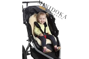 Desert Breeze Distributing Sheepskin Stroller Liner Insert - Stroller Mat for Seat Support - Baby Sheepskin Rug for Pushchair - Silky Soft Baby Cooling Mat for Travel in Summer or Winter Season