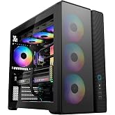 SAMA S50 ATX Mid Tower Gaming PC Case, 4 ARGB PWM Fans, USB-C, Black | High Airflow Mesh Gaming Computer Case, Back-Connect Ready, 410mm GPU 360mm AIO Support, GPU Bracket, 47mm Cable Management