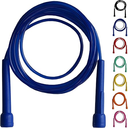 Farabi Corde A Sauter En Nylon Avec Poignee En Plastique Pour Fitness Entrainement De Boxe Et Gym Bleu Amazon Fr Sports Et Loisirs