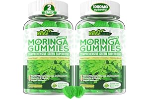 ENVYCURE Liposomal Organic Moringa Gummies, Natural Green Superfood Supplement, Rich in Antioxidants, Essential Vitamins & Amino Acids w/Vegan Omega-3, Probiotic for Energy, Gut & Antioxidants Health, 120 Cts