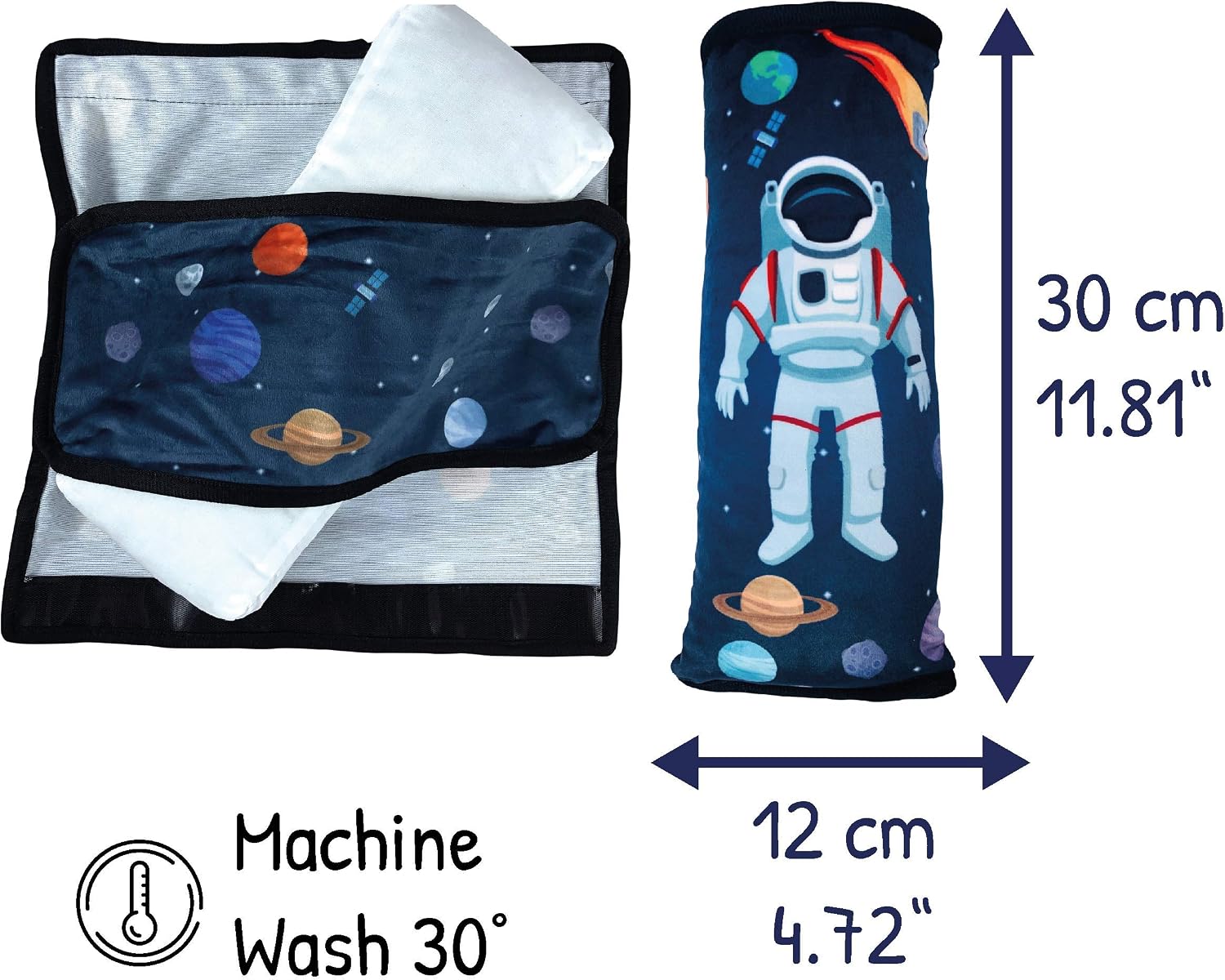 HECKBO, Astronaut Space Car Seatbelt Pillow for Kids, Machine Washable, Ergonomic Neck Support - Image 3