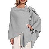 LuckyBelle Women's Crossover Shawl Wraps Open Front Poncho Cape Elegant Loop Shawls Travel Shawls for Fall Winter