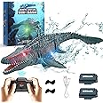 KIEAHCEY 2.4GHz Remote Control Mosasaurus Dinosaur Swimming Pool High Simulation Toys, RC Boat Lake Bathroom 8-12 Years Boys Girls Christmas Halloween Tricky Birthday Gift