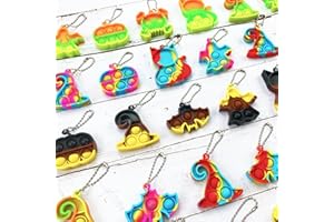 SUNPROUND 40 Pcs Halloween Pop Keychain Fidget Toys Pack, Halloween Party Favors Supplies, Mini Pop Toys Bulk, for Kids Girls and Boys, Halloween Treat Bags… B0B461R9HW