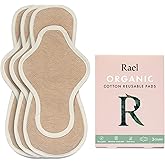 Rael Reusable Pads Menstrual, Organic Cotton Cover Pads - Postpartum Essential, Heavy Absorbency, Thin Cloth Pads, Leak Free,