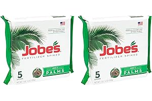 Jobe's Palm Tree Fertilizer Spikes 10-5-10 Time Release Fertilizer for All Outdoor Palm Trees, 5 Spikes Per Pack (2 Pack of 5
