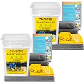 YCXCMAT 5 Gallon Spill Kit for Chemical, Water &amp; Garage Oil Cleanup, 2 Pack | Universal Clean Up Kit with Absorbent Pads &amp; Socks, Portable Quick Spill Response for Shop, Truck, Industrial &amp; Emergency Use