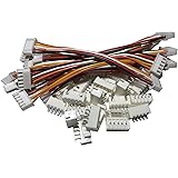 LATTECH 12 PCS 5 PIN JST XH Female Connector on Both Side - 100mm 1007 26 AWG & 24 PCS 5 PIN JST XH Male Connector