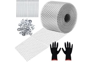 UXILPOW Gutter Guard 5 inchx100 Feet,Leaf Filter Gutter Protection Roll with Installation Screws and Stainless Steel Ties,Leaf Gutter Guards for gutters,Gutter Mesh for Leaves,Twigs,Branches Silver