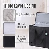 VenO 2Pcs Reusable Large Cooler Bags with Lid 40L Foldable Tote Black view 3