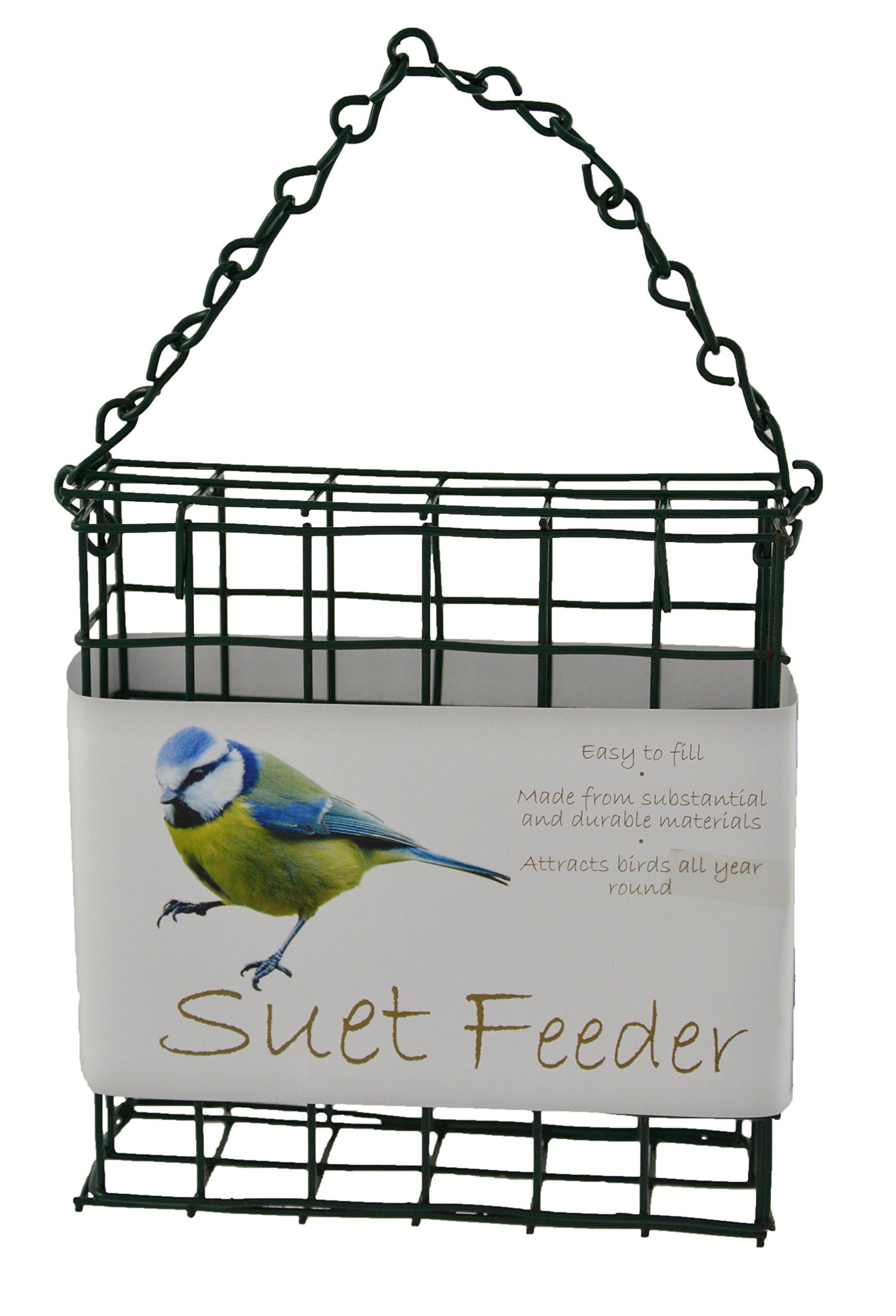 Green Jem Dual Suet/Scraps Wild Bird Feeder, Green, 12x4x12 cm