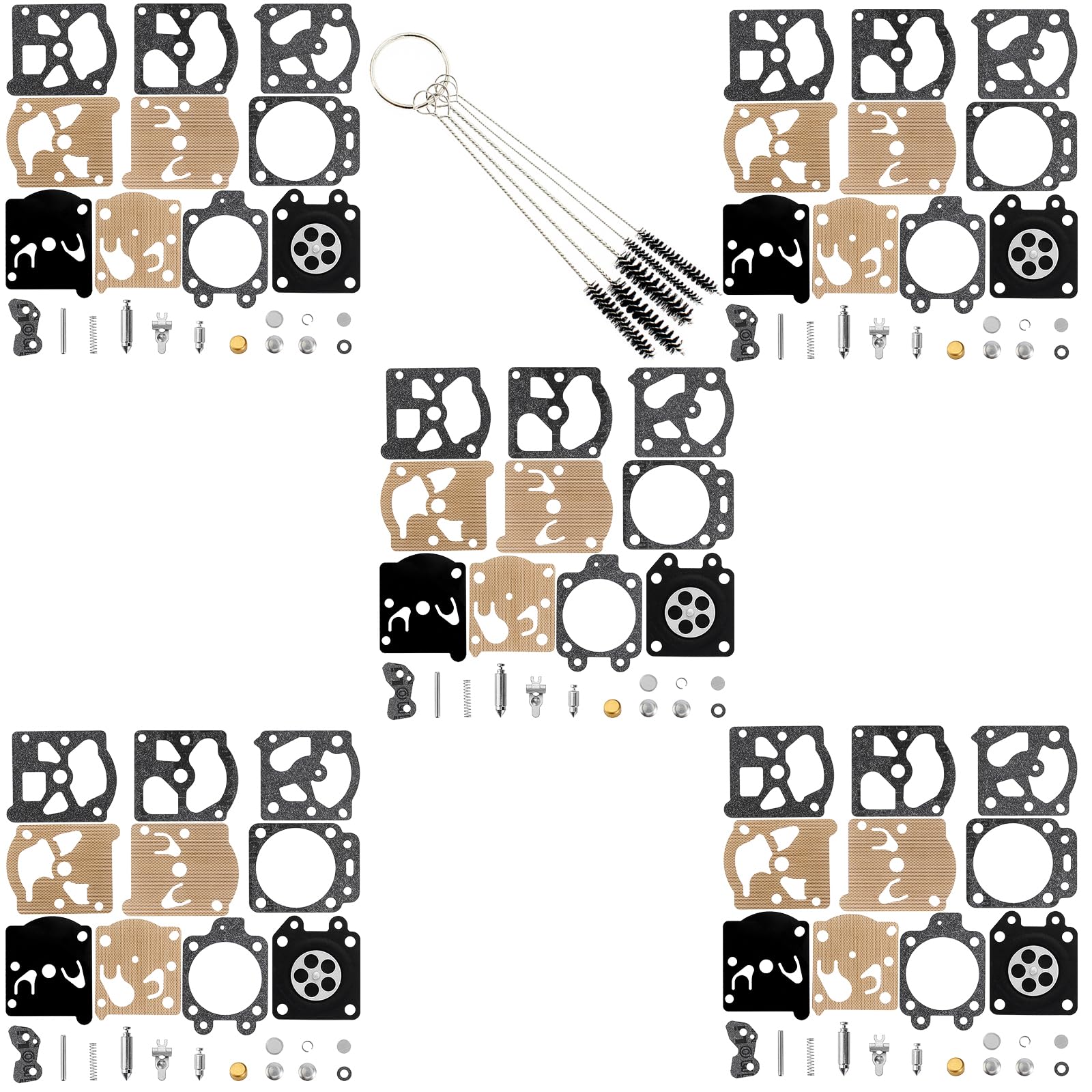 QAZAKY Pack of 5 K20-WAT Carburetor Rebuild Kit Compatible with WA WT Series 530035300 530069668 615-719 Homelite 240 245 250 290 300 340 Jonsered 33 360 370 2136 2141 P39 P40 P400 P442 P5500