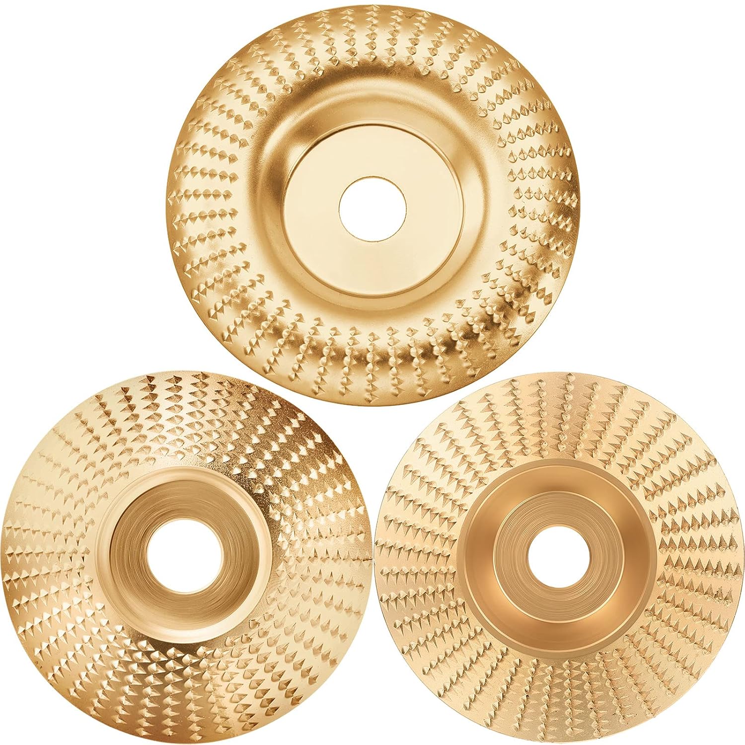 3 Pieces Grinding Wheel Shaping Disc Angle Grinder Discs Wood Carving Disc Angle Grinder Wheel Carving Abrasive Disc for Wood Cutting Shaping Polishing, Golden: Industrial & Scientific