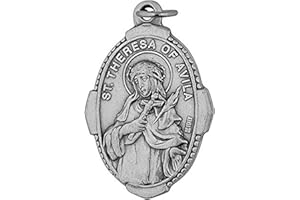 VENERARE 1" Saint and Holy Subject Medal with Prayer Card | Over 25 Different Saints | Durable and Detailed Charm | Pendant Medal Carded with Prayer | Christian Jewelry (St. Teresa of Avila)