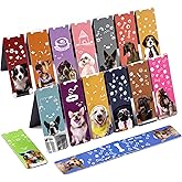 ABSOFINE 15PCS Magnetic Bookmarks, 3.1" Cute Dogs Large Size Magnetic Page Clips Bookmark, 15 Designs Pet Dogs Waterproof Sturdy Bookmarks for Kids Women Book Lovers