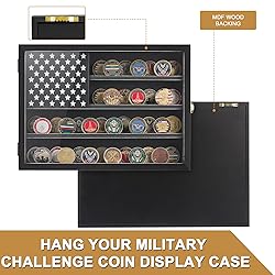 Challenge Coin Display Case 11x15IN, Military Medal