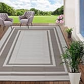 RURALITY Outdoor Rug 9x12 Feet Waterproof for Patio Clearance,Large Plastic Straw Mat for Camping,Porch,RV,Reversible, Easy t