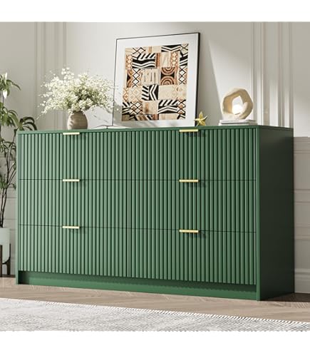 Amazon.com: Furniway Green Dresser for Bedroom, Modern Dresser with Gold  Metal Handles & Chests of Drawers for Bedroom, 15.7" D x 47.2" W x 29.5" H  : Home & Kitchen
