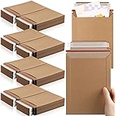 Fainne 200 Pack 6 x 8 Inch Rigid Mailers Self Adhesive Seal Photo Document Mailers 250gsm Keep Flat Kraft Photography Cardboard Envelopes for Shipping Cd, Photo, Gift Card, Document, Paper