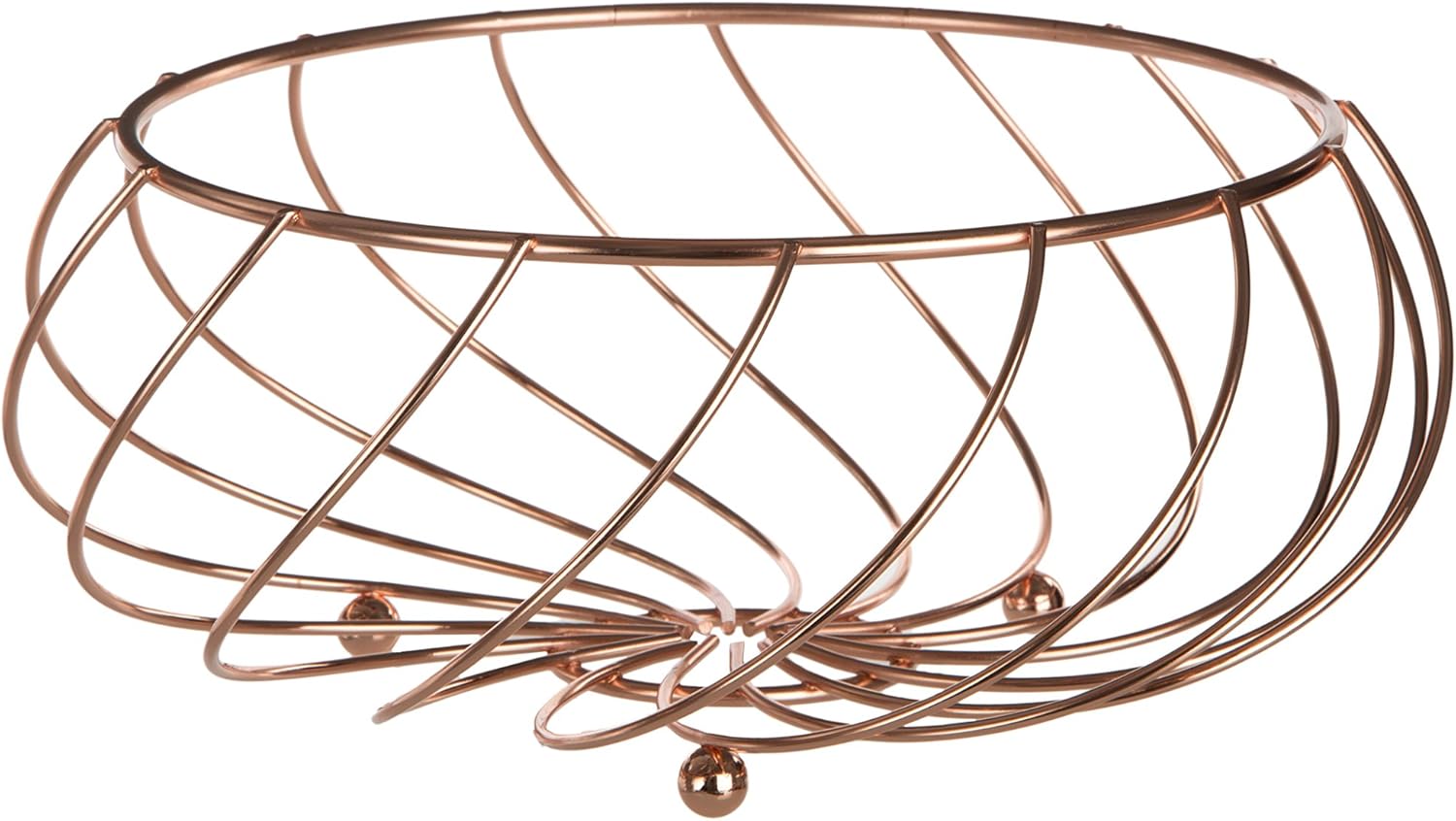 Premier Housewares Kuper Cesto di Frutta/Metallo, Rose Gold Metal Wire, Oro/ Rosa, 21 cm