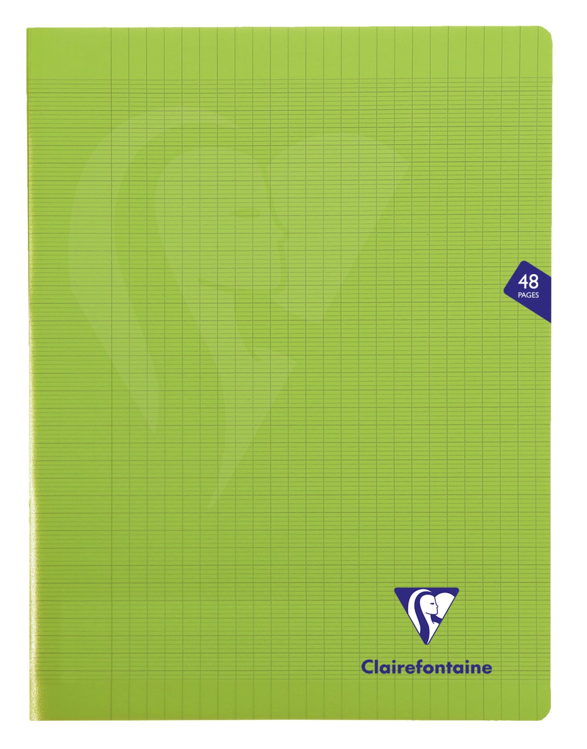 Clairefontaine 353311C - One Green Mimesys Stapled Notebook - Dimensions: 24 cm x 32 cm - 48 Seyes Ruled Pages - White Vellum Paper 90 g - Polypro Cover