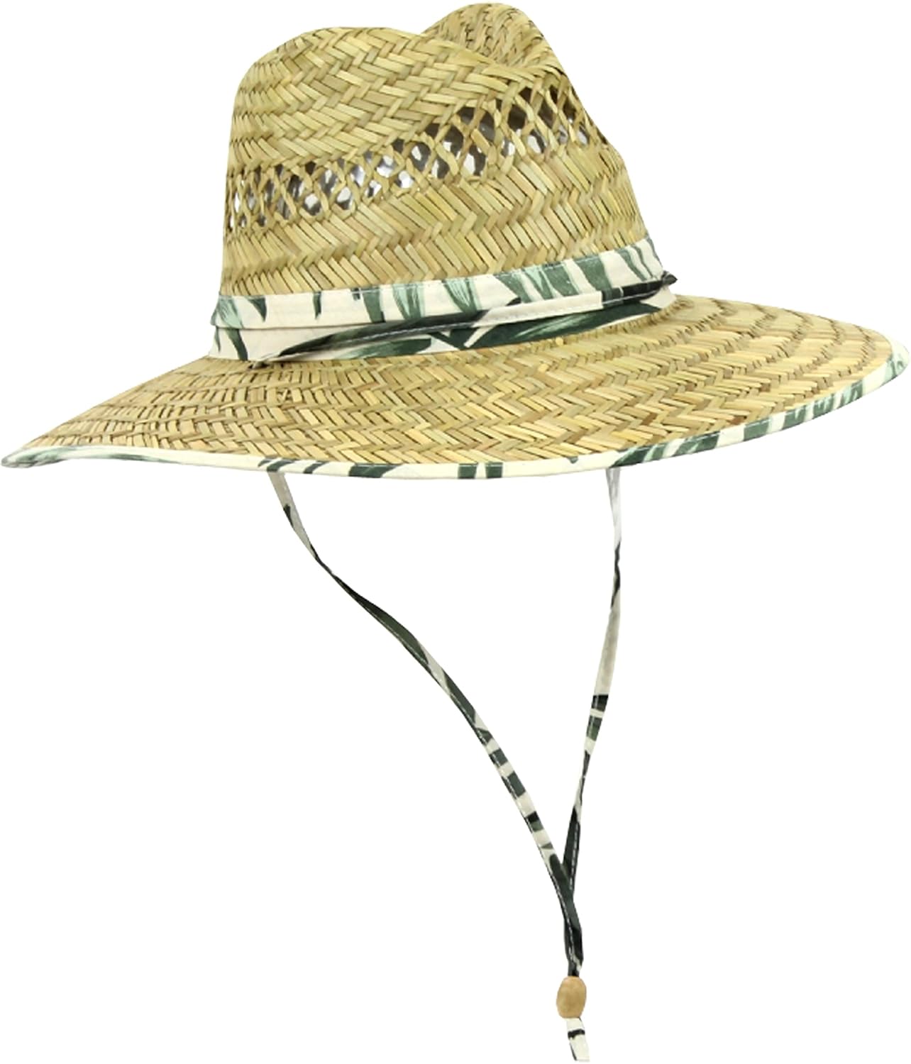 Palm Leaf Trim UPF 50 Wide Brim Lifeguard Outback Sun Hat at Amazon Men