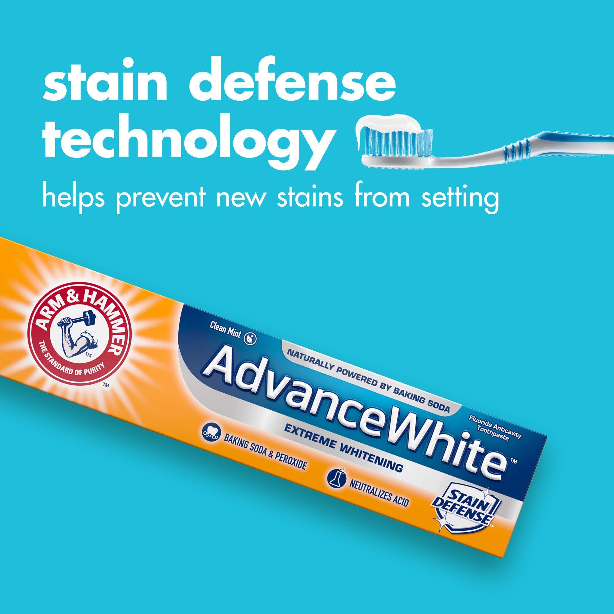 Arm & Hammer Advance White Extreme Whitening with Stain Defense, Fresh Mint, 6 oz Twin Pack