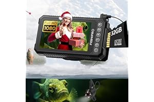 FishPRO (2024 Upgrade) HD 1080P Underwater Fishing Camera 4.5''- w/DVR-32GB, (NO Need Learn) Ice Fishing Camera w/ 5,000mAh Li-Battery & USB-C Power, IR&LED for Dark, Fish Finder Camera, 20m/66ft