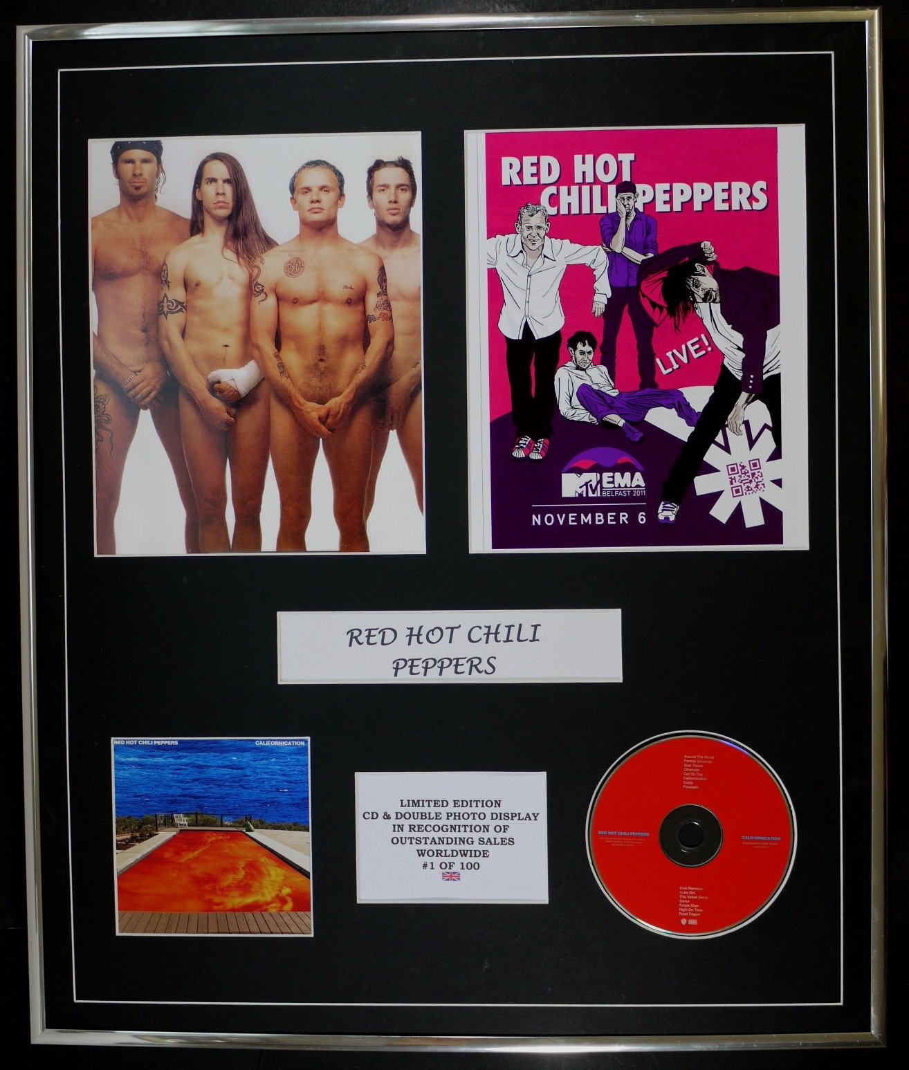 RED HOT CHILI PEPPERS/CD & DOUBLE PHOTO DISPLAY/LTD. EDITION/COA/CALIFORNICATION