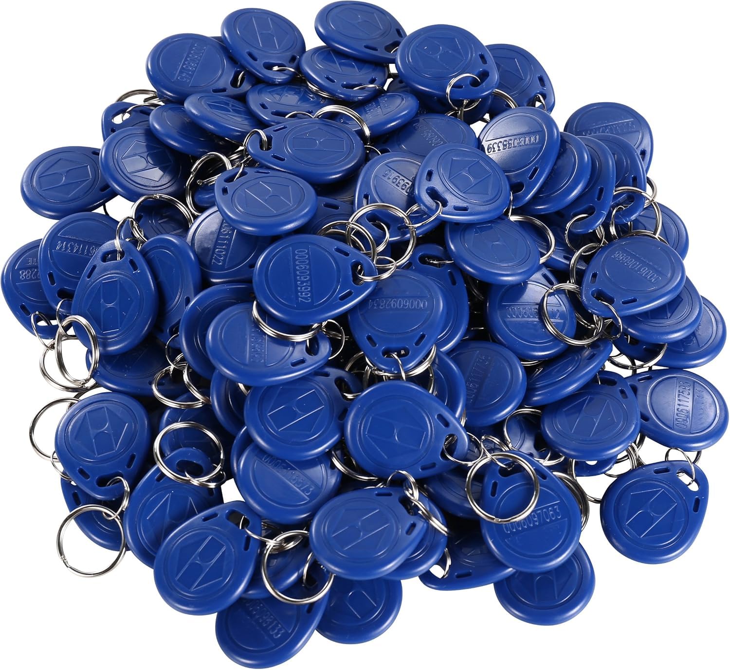 UHPPOTE Proximity Em 125KHz RFID Id Card Tag Token Key Chain Keyfob Read Only Color Blue (Pack of 100)