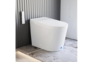 Casta Diva Smart Toilet with Bidet Built in, Bidet Toilet with Wider Heated Seat, Warm Water & Dryer, Foot Sensor Auto Flushing, Night Light, Remote Control 1.28GPF(CD-K020)