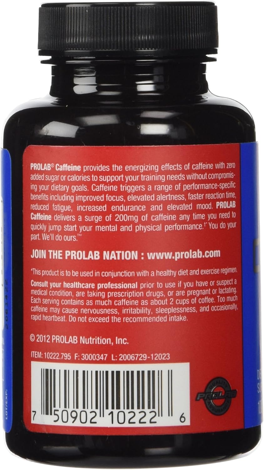 Prolab Caffeine Tablets 100 Count (Pack of 1): Health & Personal Care