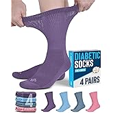Doctor's Select Diabetic Socks for Women and Men - 4 Pairs Non Binding Socks | Diabetic Women