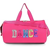 Dance Duffle Bag for Girls Sport Gym Bags Overnight Travel Bags Fun Dance Workout Duffel Bag with Adjustable Carry On and Handy Pouch for Dancers, Girls, Teens, Student Athletes (Style-2)