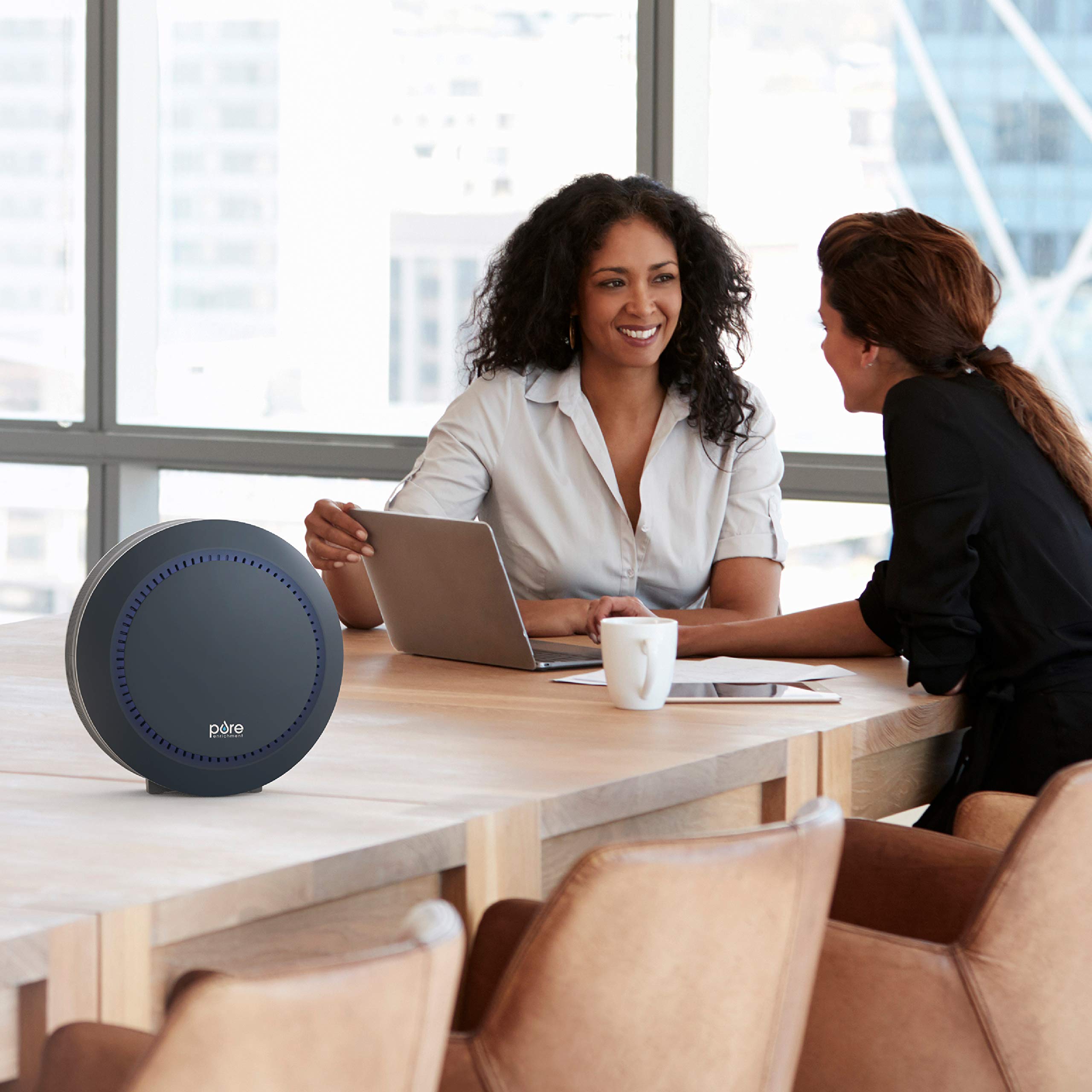 Pure Enrichment PureZone Halo Medium Room Air Purifier, 2 Stage Filtration, Purifies Air of Smoke, Pollen, Dust, and Pet Hair - Easily Fits on Tables, Desks, and Nightstands (Graphite)
