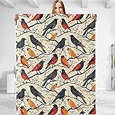 dhakalrlde Aesthetic Bird Throw Blanket - Plush, Soft, and Cozy Lightweight Flannel Blanket, Warm and Fuzzy - Ideal Gift for Animal Lovers, Perfect for Couch, Sofa, Bed, Travel, Office - 50"x60"