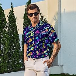 Xdceu Hawaiian Golf Shirts for Men Hawaiian