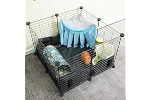 Oneluck Guinea Pig Cages for 1,with Hideout, 4 Square Feet Small Animal House,Hutch with Waterproof Plastic Bottom Liner, Indoor Habitat Cage,Playpen for Small Pet, Bunny, Turtle