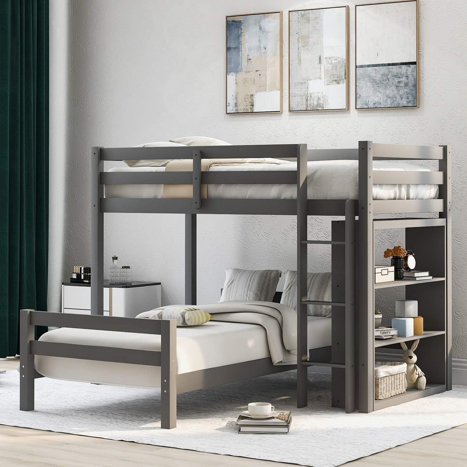loft bunk bed with storage