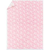 Luxape Bow Blanket Pink Bows Soft Throw Blanket Reversible Premium Cozy Fabric for Best Comfort - for Infant,Toddler,Newborn,Nursery,Girl,Throw,Crib,Stroller,Gift (Pink Bows Teddy, 50x60 in)