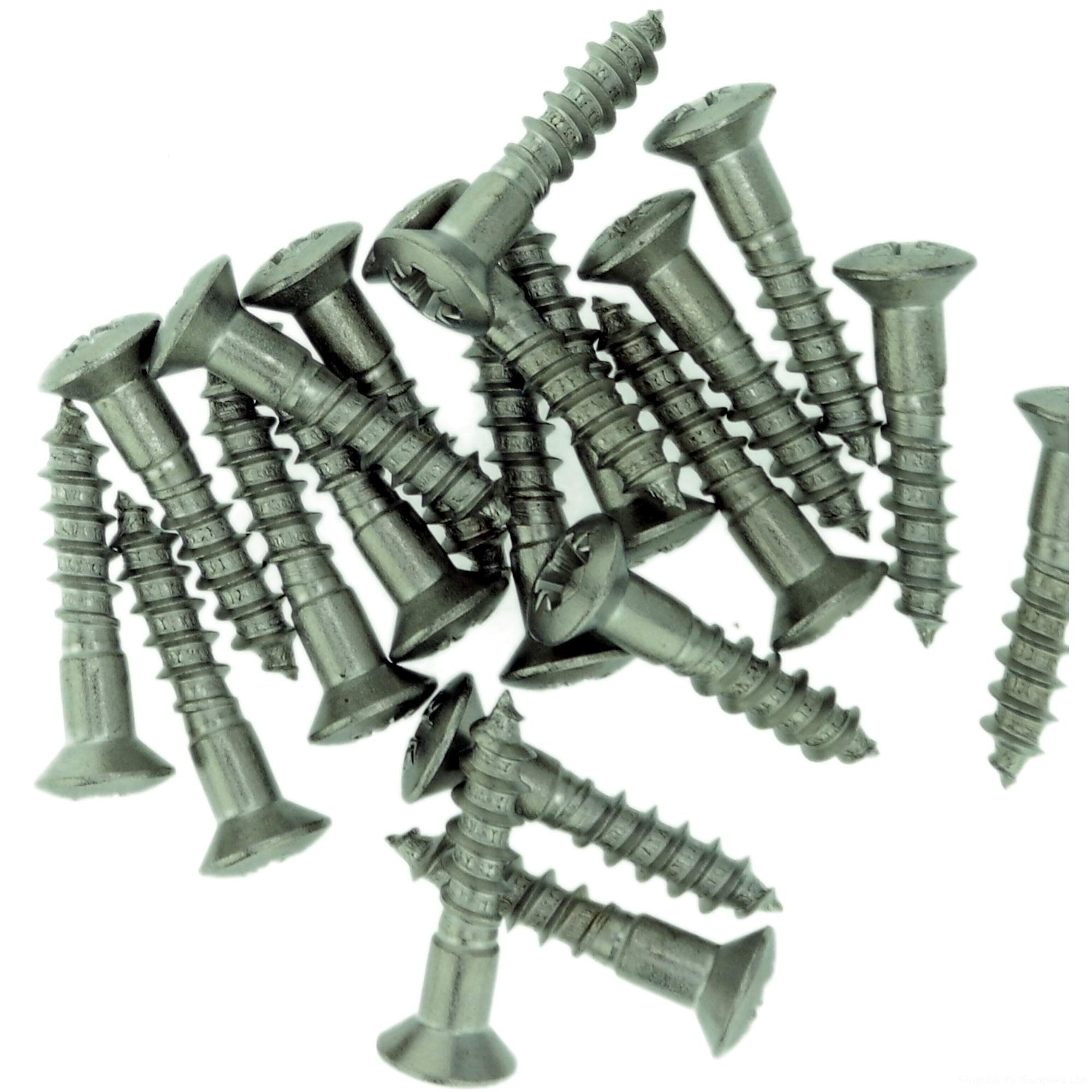 No.9 x 2.35 (4.5mm x 60mm) Pozi Raised Countersunk Wood Screw - Stainless Steel (A2) (Pack of 20)