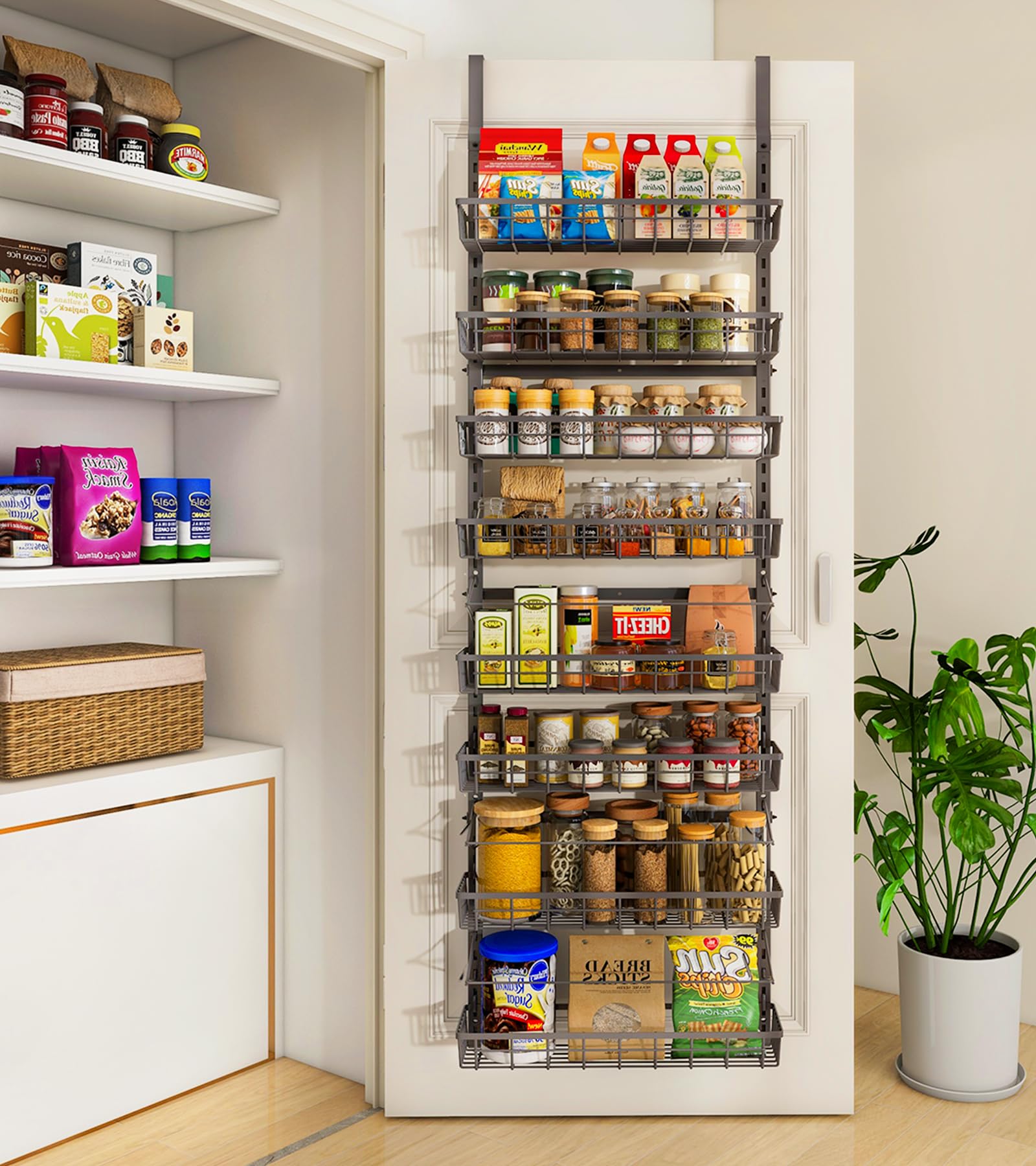 Photo 1 of (missing piece) Mefirt Over The Door Pantry Organizer, Wall Mount Spice Rack, Pantry Hanging Storage