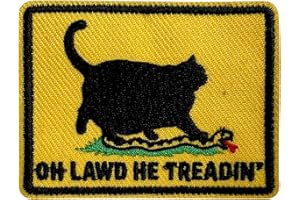 Zolawe Oh Lawd He Treading Hook and Loop Patch, 3 Inches Sew On Patches, Embroidery Patches for Backpacks Bags Vest Dog Harness, Tactical Military Embroidered Patches, Funny Cat with Snake DIY Patch